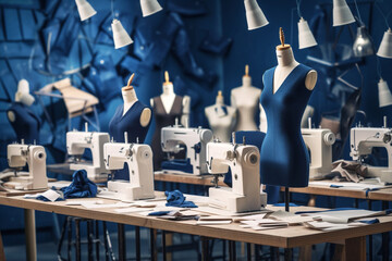 Designer tailor sewing factory manufacture craft business fabric production industrial machine