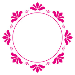 Illustration of a floral ornament in a circle on a white background
