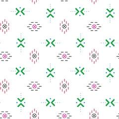 Vector seamless pattern. Modern stylish texture. Geometric striped ornament. Monochrome linear braids and tiles.