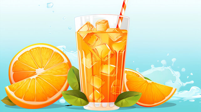 Hand Drawn Cartoon Orange Juice Illustration
