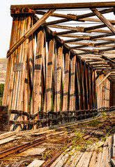 Bridge, buildings and area of the National Historic Site Atlas Coal Mine, Alberta, Canada