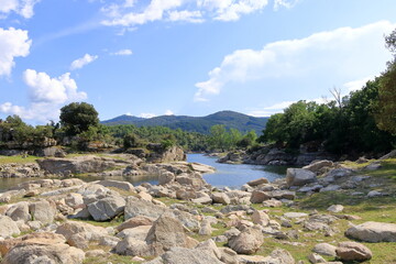 Fototapeta na wymiar Lake Lago Bau muggeris in Sardinia, Italy