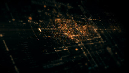 Advanced data matrix simulation UI with cutting-edge digital environment with a dynamic and immersive display of interconnected data matrix information networks systems background