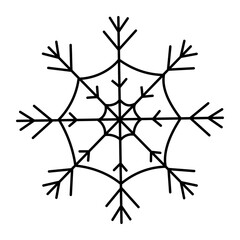snowflake christmas winter cold pattern line icon