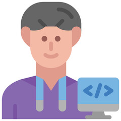 programmer flat icon