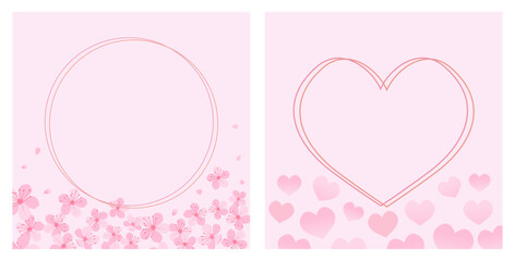 Cherry blossom Sakura flower and pink gold signs on pink backgrounds vector illustration.