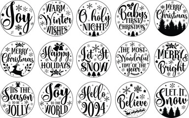 Christmas ornament svg bundle