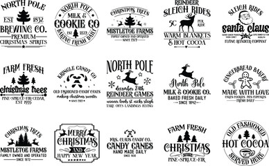 Farmhouse Christmas Bundle SVG, designs Vintage Christmas SVG