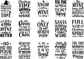 Christmas Wine Bag SVG Bundle