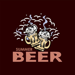 Fototapeta premium Craft beer pub typography. Vector illustration of vintage letters. Chalkboard design element for beer pub. Beer ad.