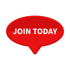 Join Today In Red Oval Shape For Announcement Advertising Business
