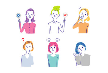 若い女性の様々なポーズ_1