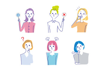 若い女性の様々なポーズ_1