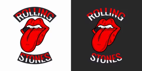 Verduisterende gordijnen Retro compositie The Rolling Stones Script Tongue Logo T-Shirt