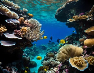 Fototapeta na wymiar Coral Symphony of marine life.