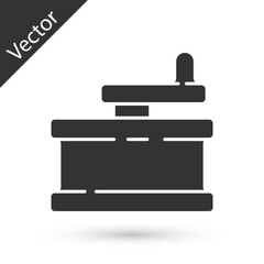 Grey Manual grinder icon isolated on white background. Vector Illustration