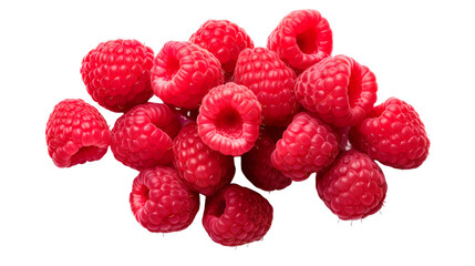 Raspberries isolated on transparent background