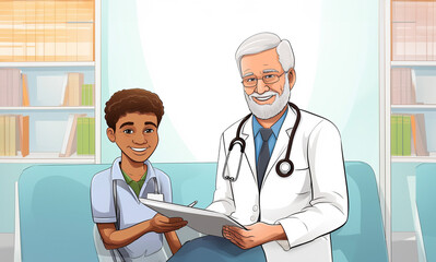 Doctor and Young Patient in a Friendly Pediatric Healthcare Setting