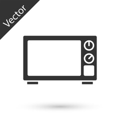 Grey Microwave oven icon isolated on white background. Home appliances icon. Vector