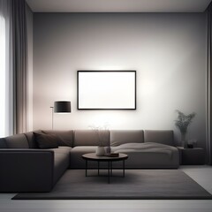 Modern corner set living room dim light