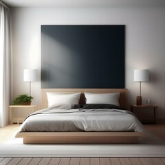 Simple and stylish bedroom with light AI