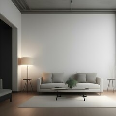A living room in modern design with a floor lamp