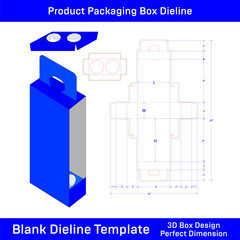 Wine Packaging box die line template design