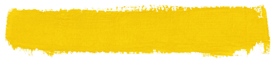 Yellow stroke of paint  isolated on transparent background - 642426106