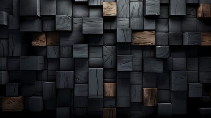 black abstract background wallpapers, wood blocks background,geometrics,Black and gold 3d background