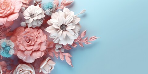 Beautiful abstract pink blue pastel floral design background. beautiful Generative AI AIG32