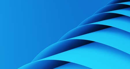 Bright abstract blue background with geometric pattern, 3d render