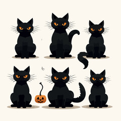 Obraz premium Eerie feline for Halloween illustration. AI Generation.