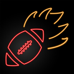 football neon sign, modern glowing banner design, colorful modern design trend on black background. Vector illustration.
