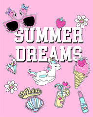 slogan graphic with summer doodles