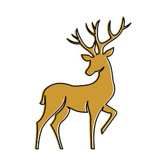 Beauty Golden Deer Stag Buck Reindeer Elk logo design inspiration