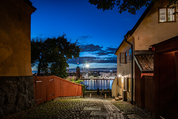View of Stockholm Sweden at night