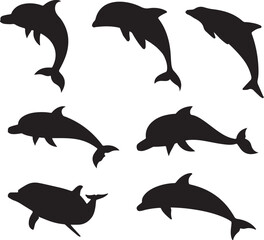 Dolphin Silhouette Vector Pack