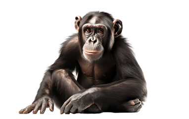Chimpanzee on Transparent Background. Generative AI