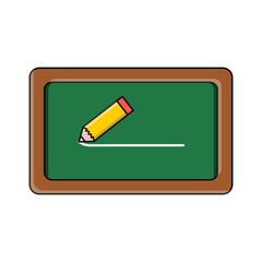 vector design of a green chalkboard using pencil-shaped chalk