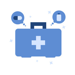 Obraz premium vector design of a small suitcase-shaped medicine box