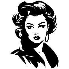 Woman Profile Silhouettes - Vector Illustration