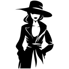 Woman Profile Silhouettes - Vector Illustration