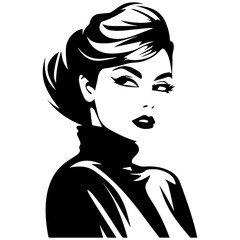 Woman Profile Silhouettes - Vector Illustration