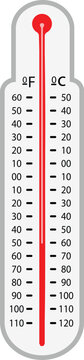 Classic outdoor and indoor Celsius alcohol ethanol red and blue thermometers set for meteorological measurements realistic vector