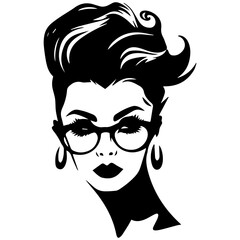 Woman Profile Silhouettes - Vector Illustration