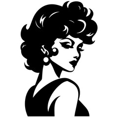 Woman Profile Silhouettes - Vector Illustration