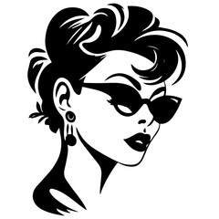 Woman Profile Silhouettes - Vector Illustration