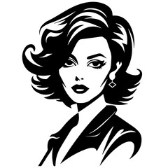 Woman Profile Silhouettes - Vector Illustration