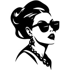 Woman Profile Silhouettes - Vector Illustration