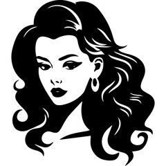 Woman Profile Silhouettes - Vector Illustration